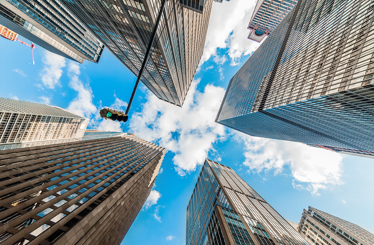 photo from the ground up of new york buildings